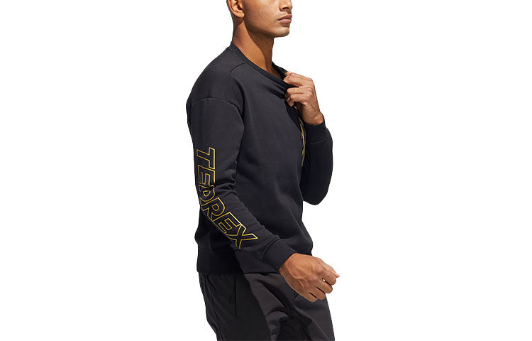 adidas Subject Printing Sports Pullover Long Sleeves Black HE7322