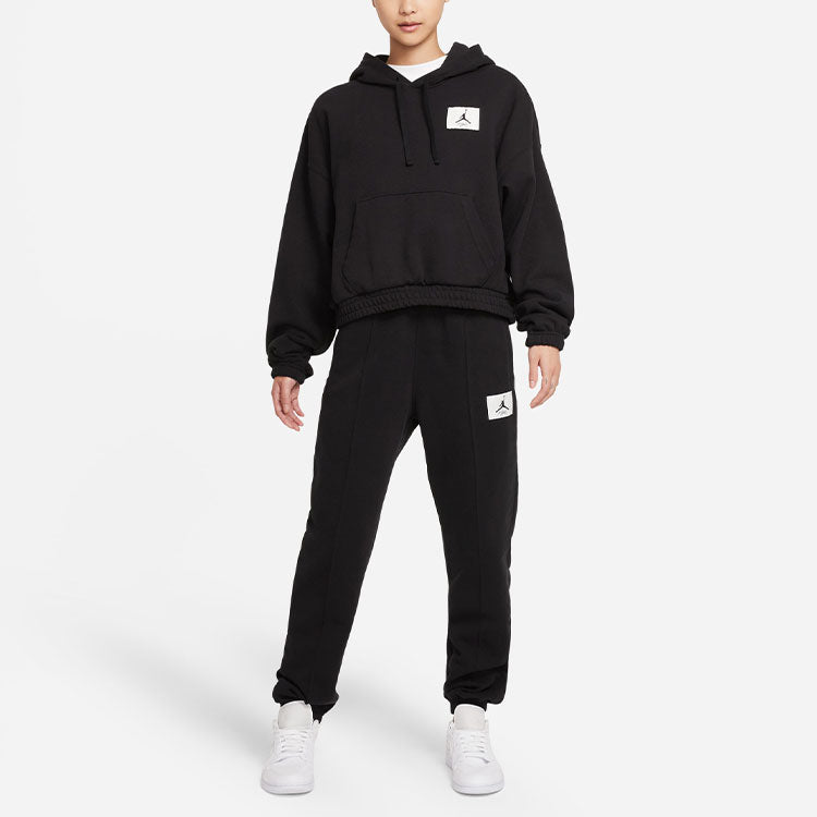 (WMNS) Air Jordan Essentials Solid Color Elastic Waistband Knit Sports Pants/Trousers/Joggers Black DD7002-010