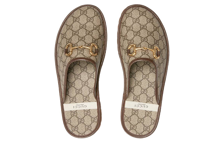 Gucci GG Slipper Beige Canvas 'Brown Beige' 655571-96G60-9762