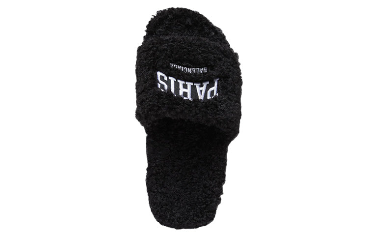 Balenciaga Furry Slides 'Cities Paris Black' 654747W2DO21001