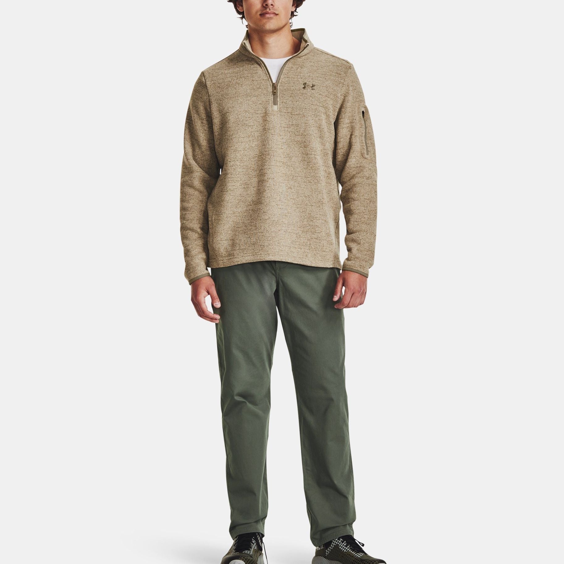 Under Armour Specialist 1/4 Zip Pullover 'Beige Brown' 1380271-299