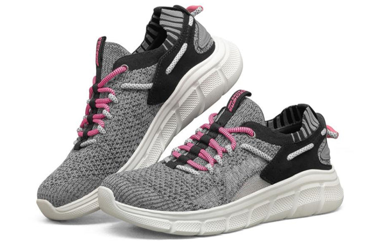 (WMNS) Skechers Bobs B Flex Grey/Black/Pink 117115-CCL