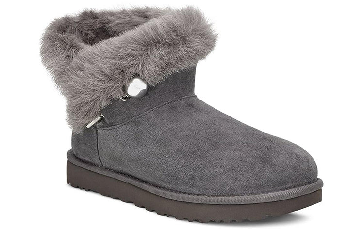 (WMNS) UGG Classic Fluff Pin Mini Fleece Lined Gray 1105609-CHRC
