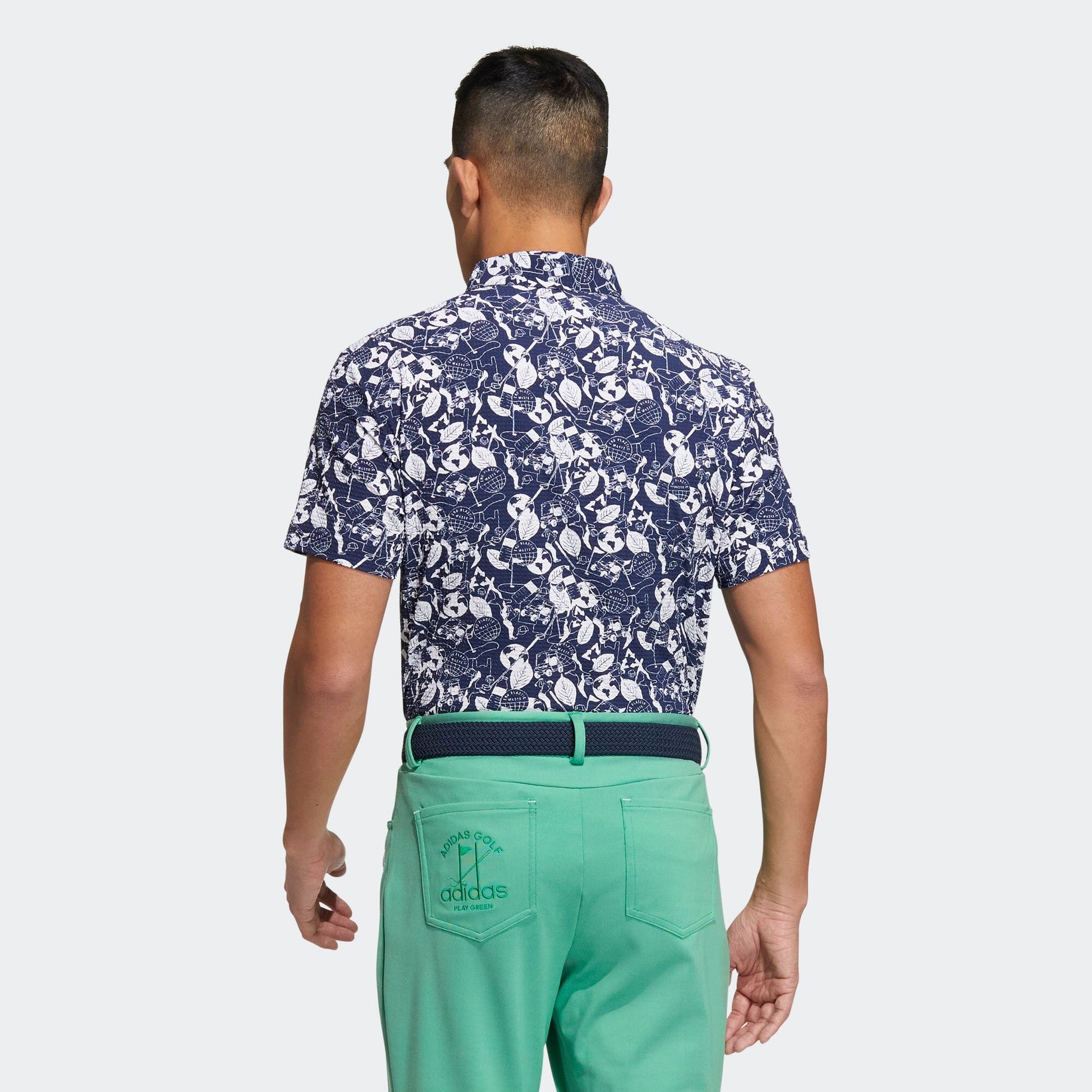 adidas Play Green Graphic Golf Polo Shirt 'Blue White' HS9055