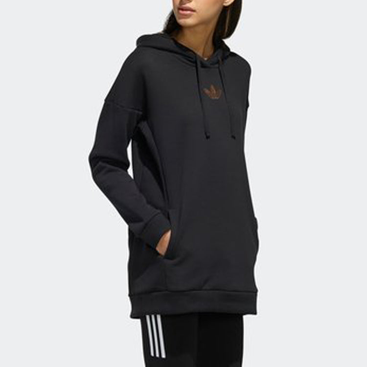 (WMNS) adidas originals Trefoil Hoodie 'Black' GH7776
