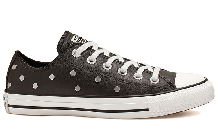 (WMNS) Converse Chuck Taylor All Star Studs Low Top Leather Spot Rivet Black 565851C