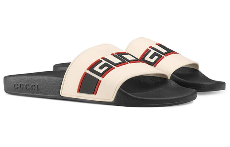 (WMNS) Gucci Stripe Rubber Slide 'Ecru' 524984-JC200-9572