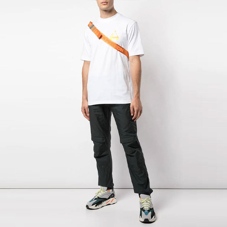 PALACE Tri-Shadow Christmas Limited Yellow Colorblock Triangle Logo Round Neck Short Sleeve White T-Shirt P15TS242