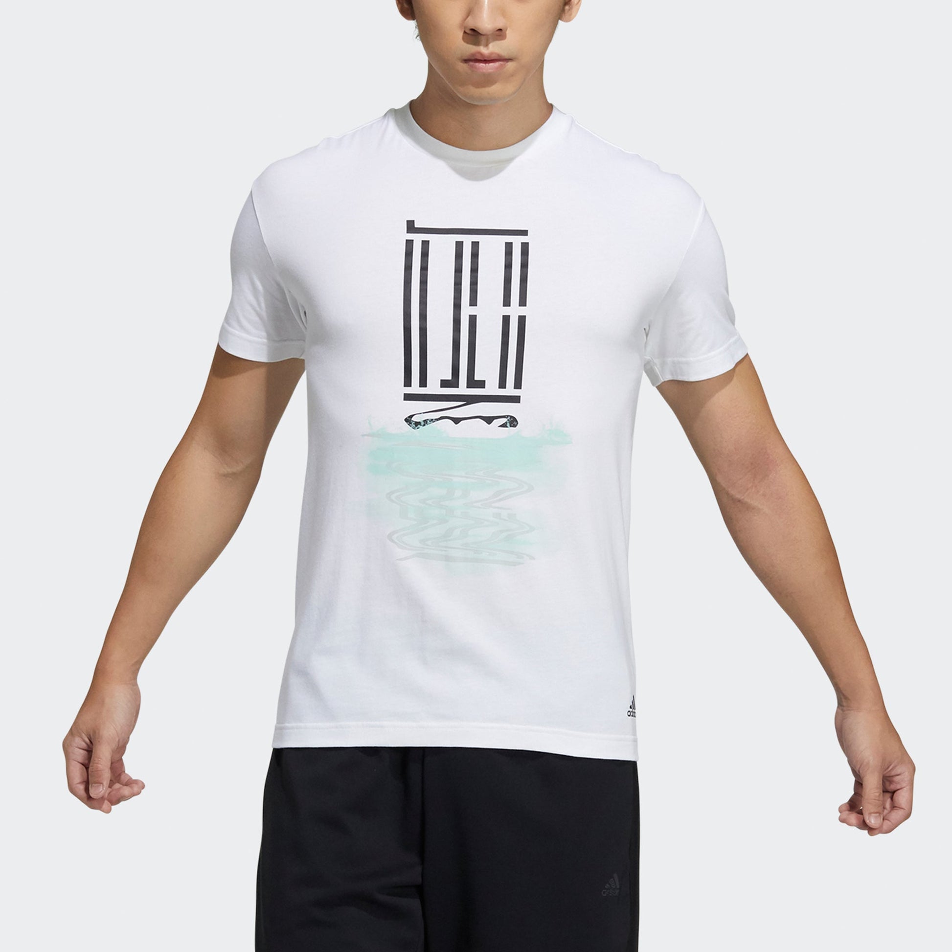 adidas Wj T Gfx Logo Series Printing Sports Round Neck Short Sleeve White GP0868