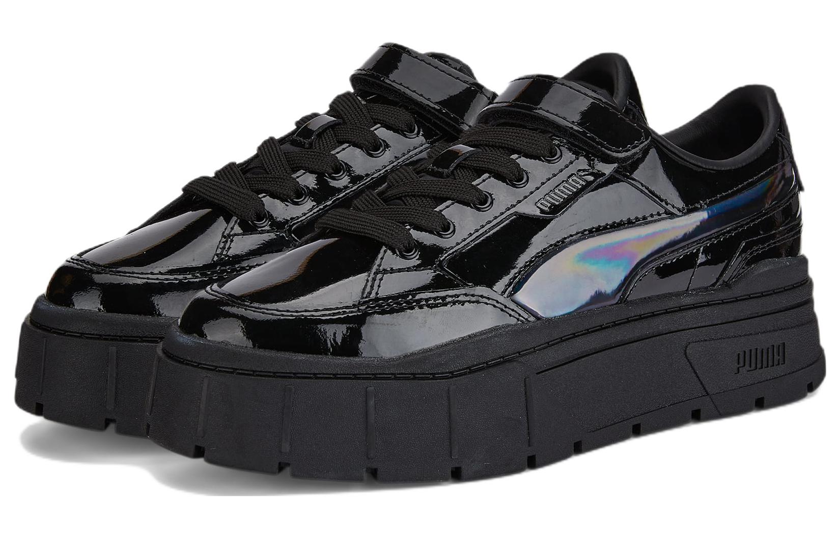 (WMNS) PUMA Mayze Stack 'Black Patent Iridescent' 387583-01