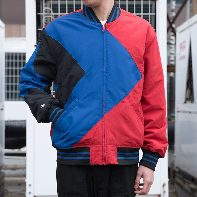 Converse Baseball Jacket Asia Sizing 'Blue Red Black' 10008249-A02