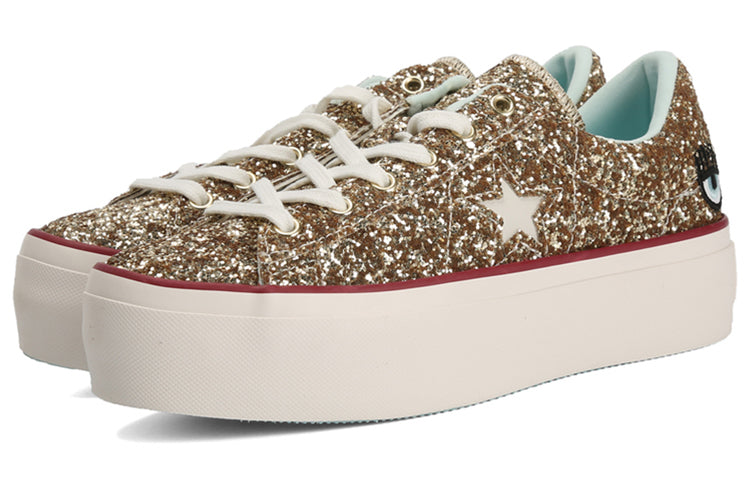 (WMNS) Converse Chiara Ferragni x One Star Platform Ox 'Gold Glacier Blue' 562026C