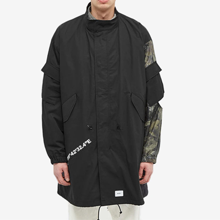 WTAPS W51 Jacket Letters Printed Camouflage Long Jacket Unisex Black 201WVDT-JKM01