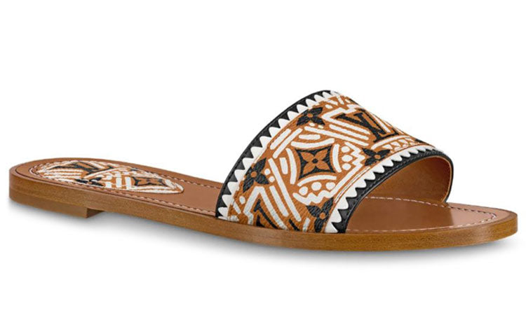 (WMNS) LOUIS VUITTON Crafty Lock It Slides 'Brown Black White' 1A85BJ