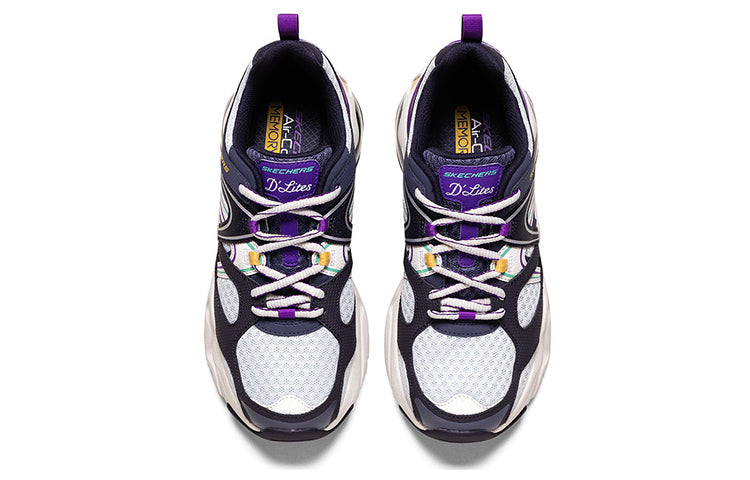 (WMNS) Skechers D'Lites Low-Top Daddy Shoes Blue/Purple 149261-NVPR