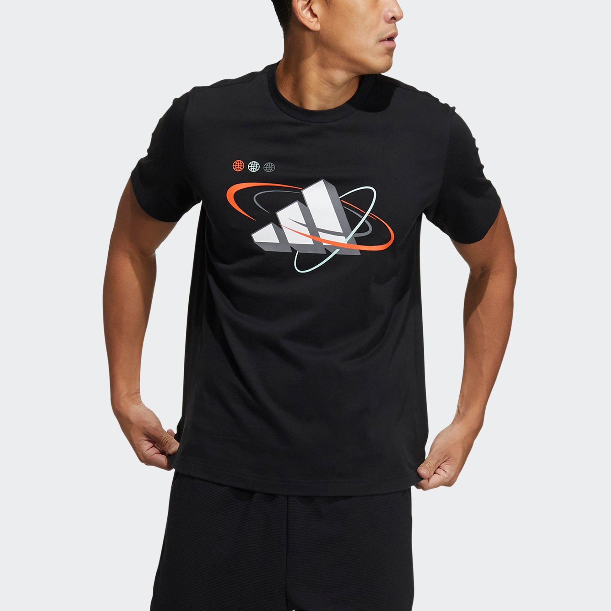adidas Ub Gfx T Bos Logo Printing Sports Round Neck Short Sleeve Black GP0856