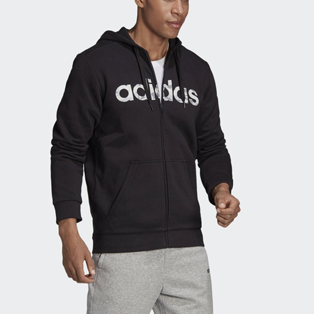 adidas Athleisure Casual Sports hooded Zipper Jacket Black EI9736