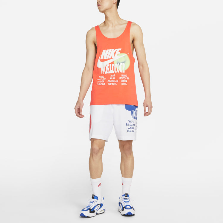 Men's Nike Sportswear Retro Printing Basketball Sports Orange Vest DA0936-842