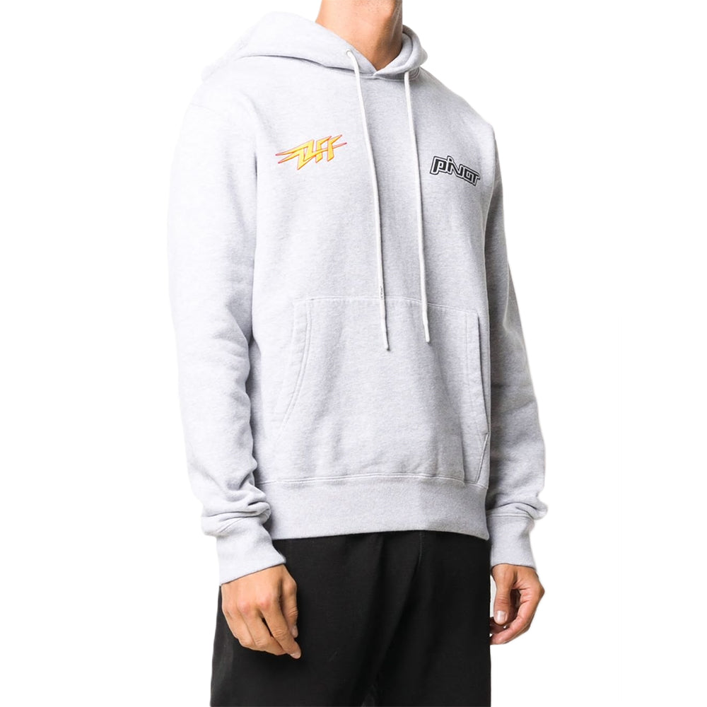 Off-White FW20 LogoPrinting Hooded Pullover Men Grey OMBB034E20FLE0080818