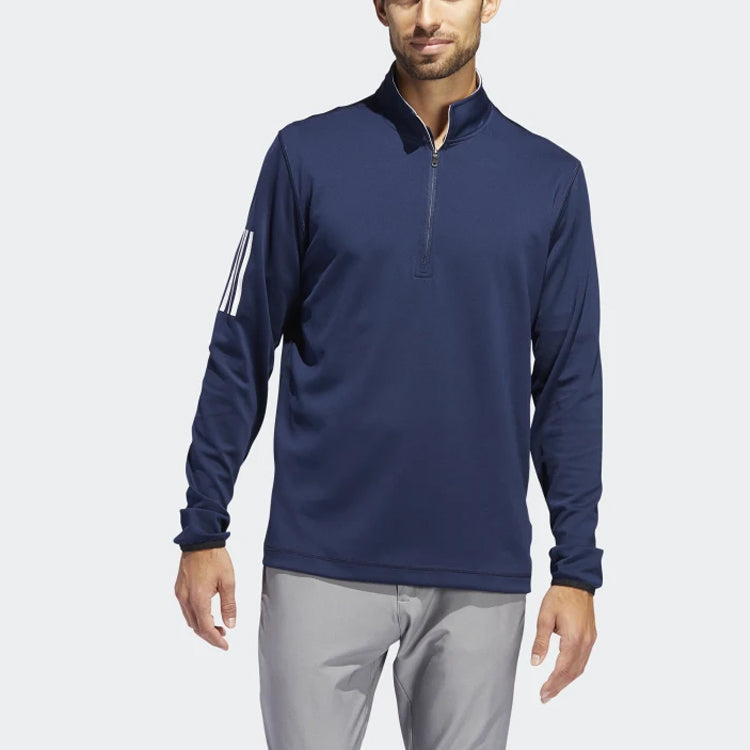 adidas Golf Sports Cardigan Long Sleeves Stand Collar Navy Blue FJ9981
