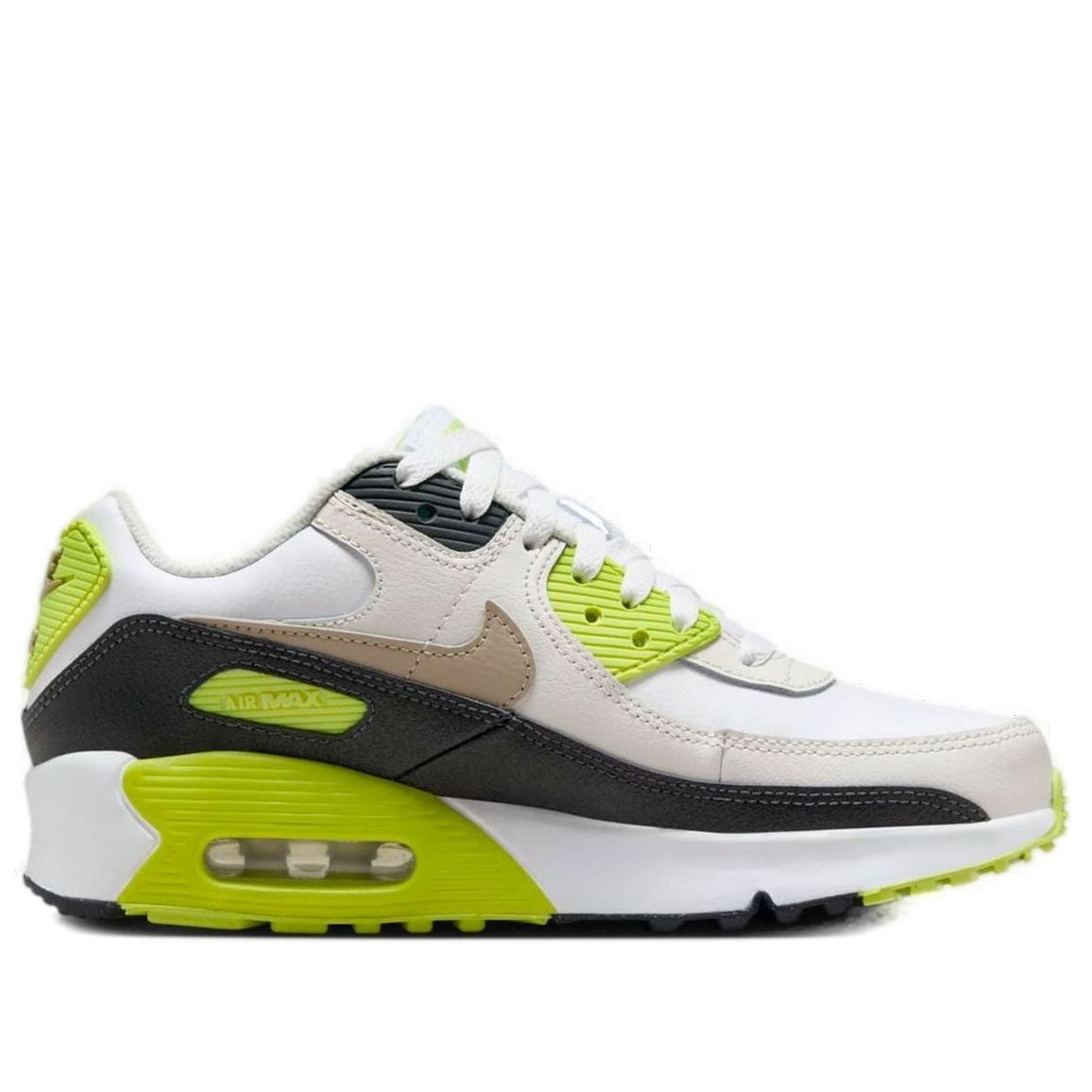 (GS) Nike Air Max 90 'White Cyber Dark Smoke Grey Khaki' HF6358-103