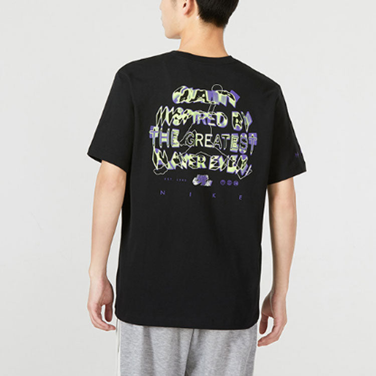 Air Jordan Alphabet Large Logo Pattern Printing Round Neck Casual Short Sleeve Black DM1449-010