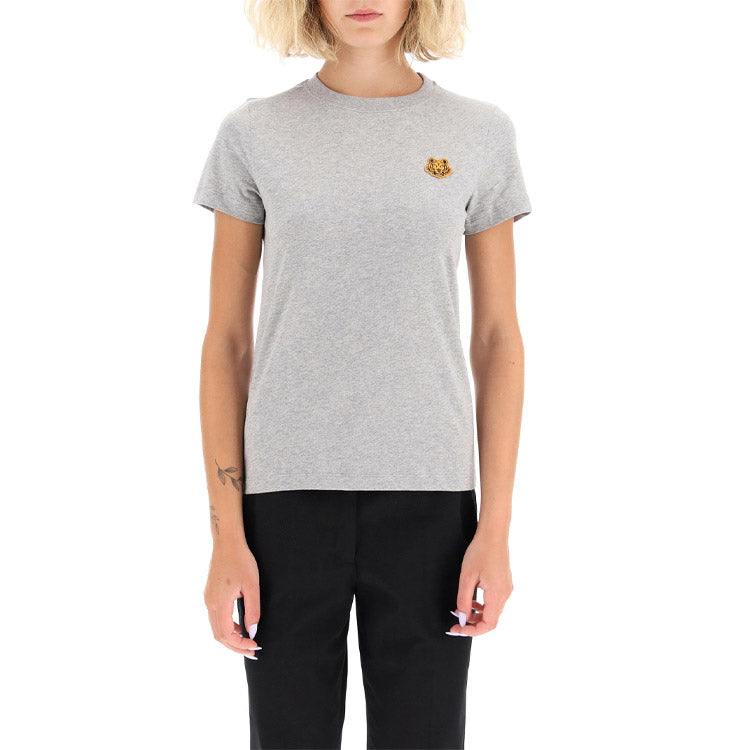 KENZO Small Tiger Head Embroidered Round Neck Short Sleeve Pearl Gray FA62TS8434SJ-94