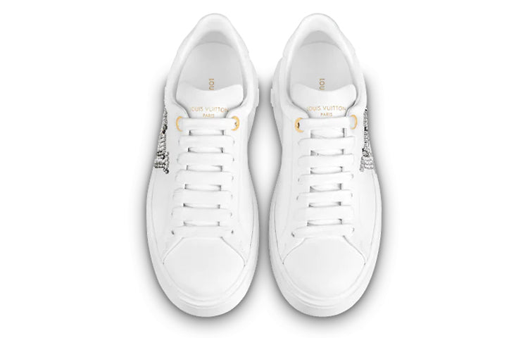 (WMNS) LOUIS VUITTON Time Out Sneakers 'White with Large Crystal Side Logo' 1A9Q2E