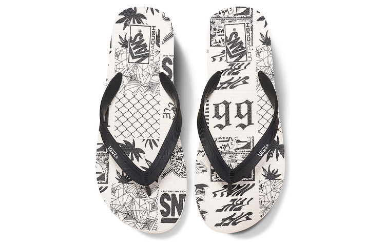 Vans Makena Fashion Unisex Black White Slippers 'Black White' VN0A3MTLW85