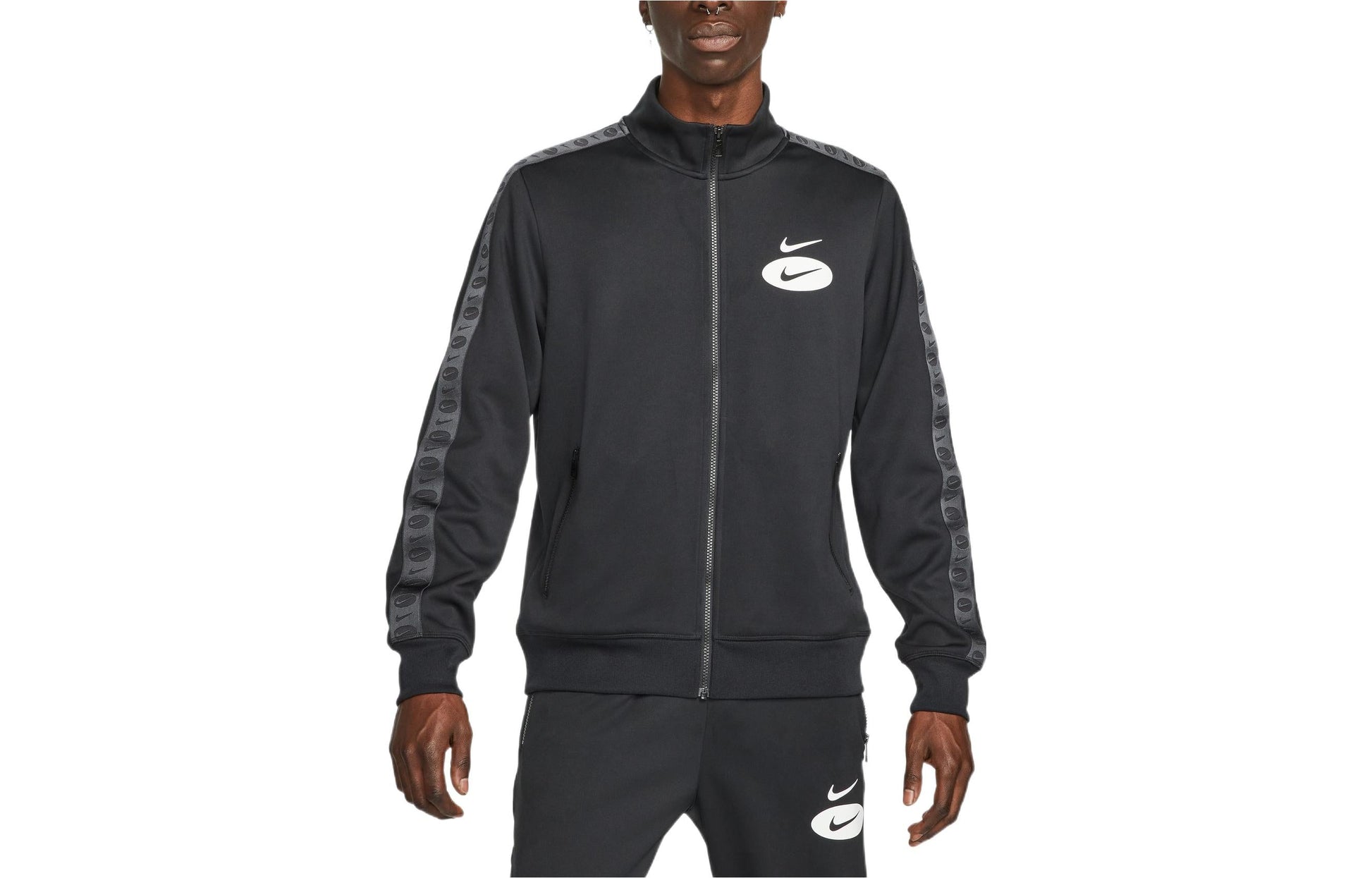 Nike Sportswear Swoosh League Logo Hoodie 'Black White' DM5474-010