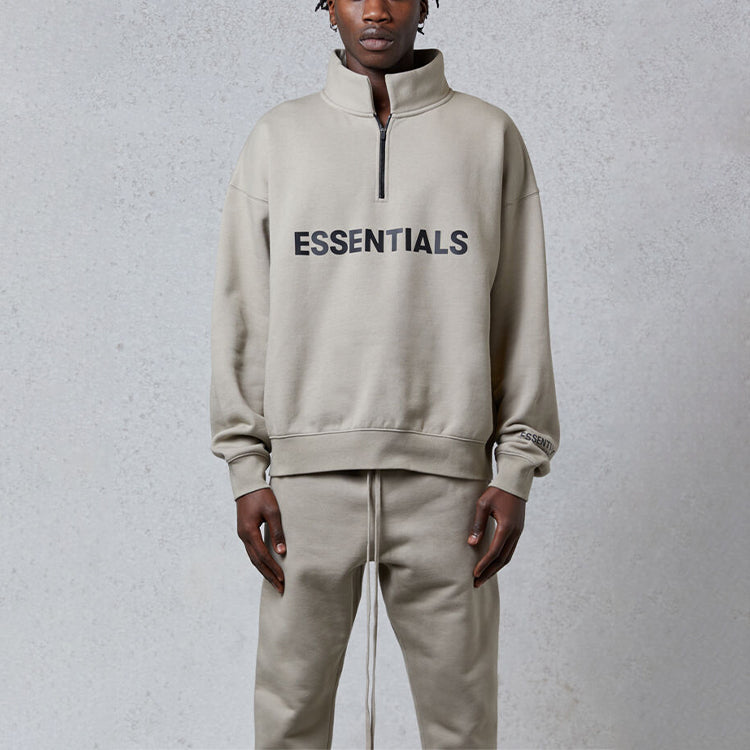 Fear of God Essentials FW20 Half Zip Sweatshirt 'Olive' FOG-FW20-200