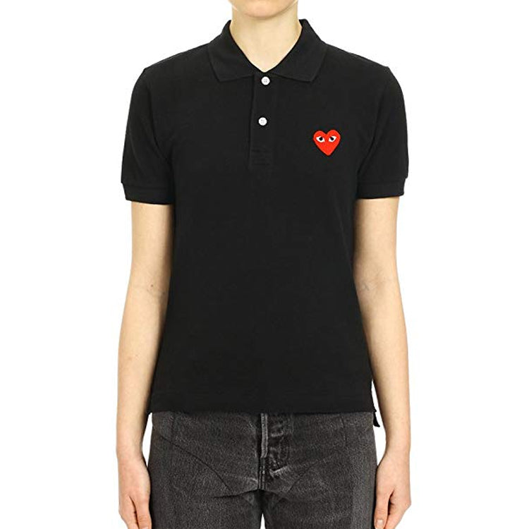 (WMNS) COMME des GARCONS PLAY Polo Red Emblem 'Black' AZ-T005-051-1