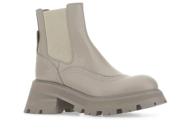 (WMNS) Alexander McQueen Wander Boots 'Leather Stone' 708060WIC6B2104