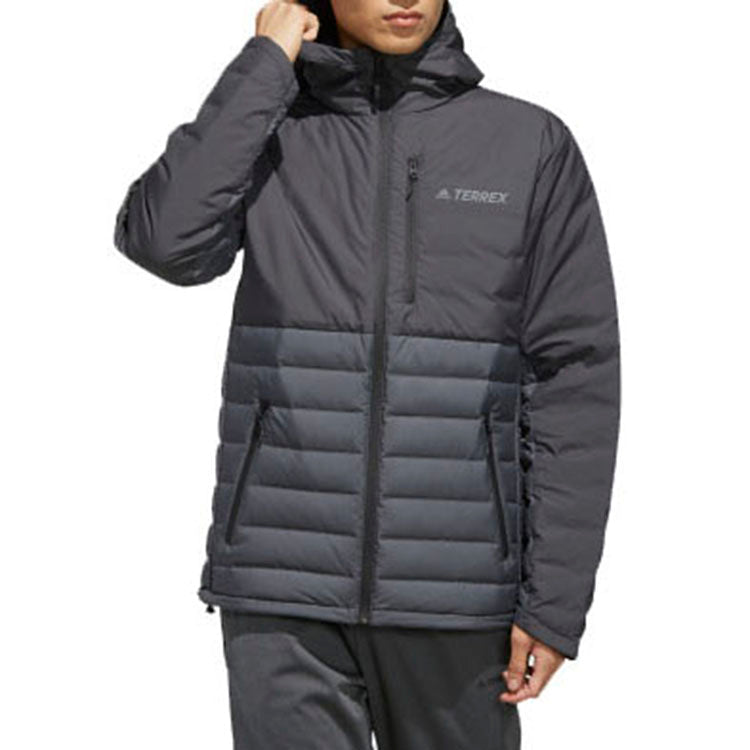adidas Xplr Lt Dwn J H Woven Material Sports Down Jacket Black FJ9244