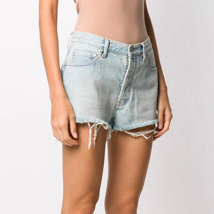 (WMNS) Off-White Denim Light Blue Shorts OWYC002R207730687100