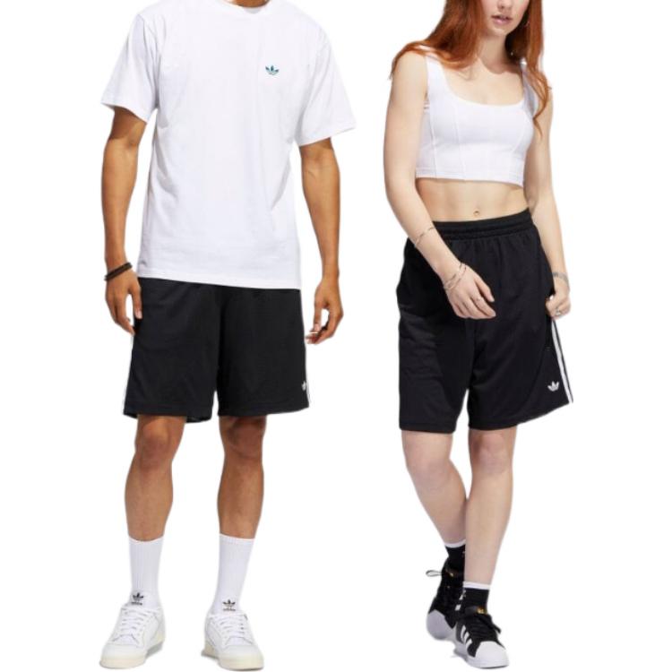 adidas Stripe Micro Mark Casual Straight Shorts Japanese Version Black HC2204