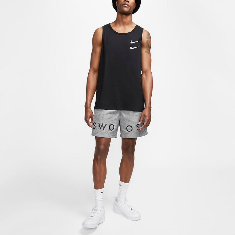 Nike Swoosh Casual Sports Printing Breathable Vest Black CQ5293-010