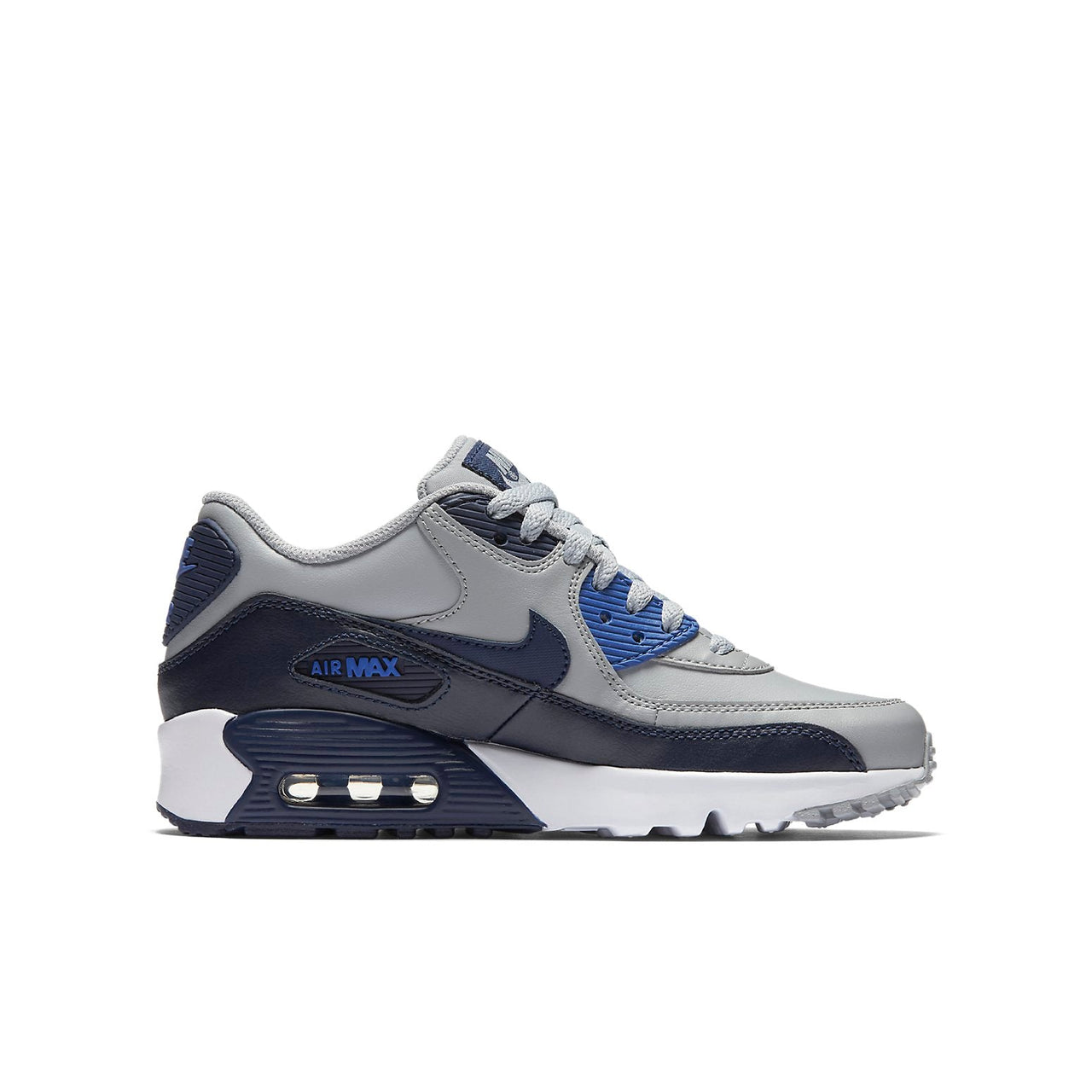 (GS) Nike Air Max 90 LTR Leather Low-Top Grey/Blue 833412-009