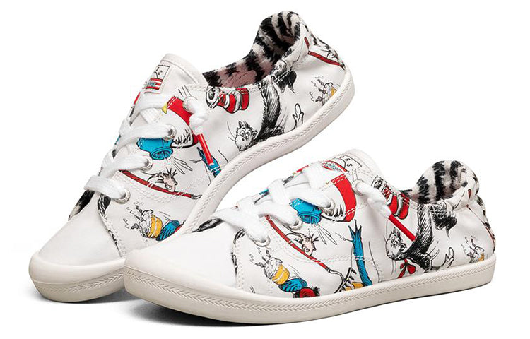 (WMNS) Dr. Seuss x Skechers Bob's Beach Bingo Low-Top Sneakers White/Red/Blue 113592-WMLT