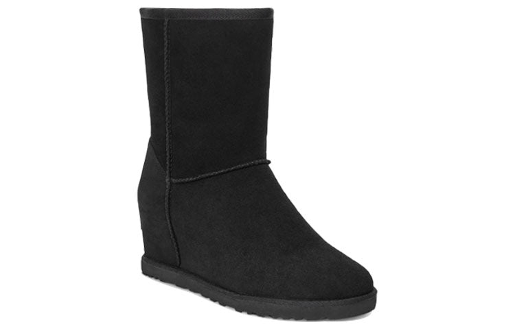 (WMNS) UGG Classic Femme Short Suede Black 1104611-BLK