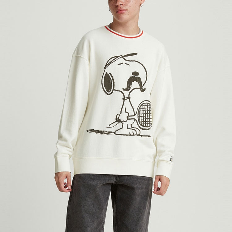 Men's Levis x Peanuts Crossover Cartoon Printing Round Neck White 23894-0002