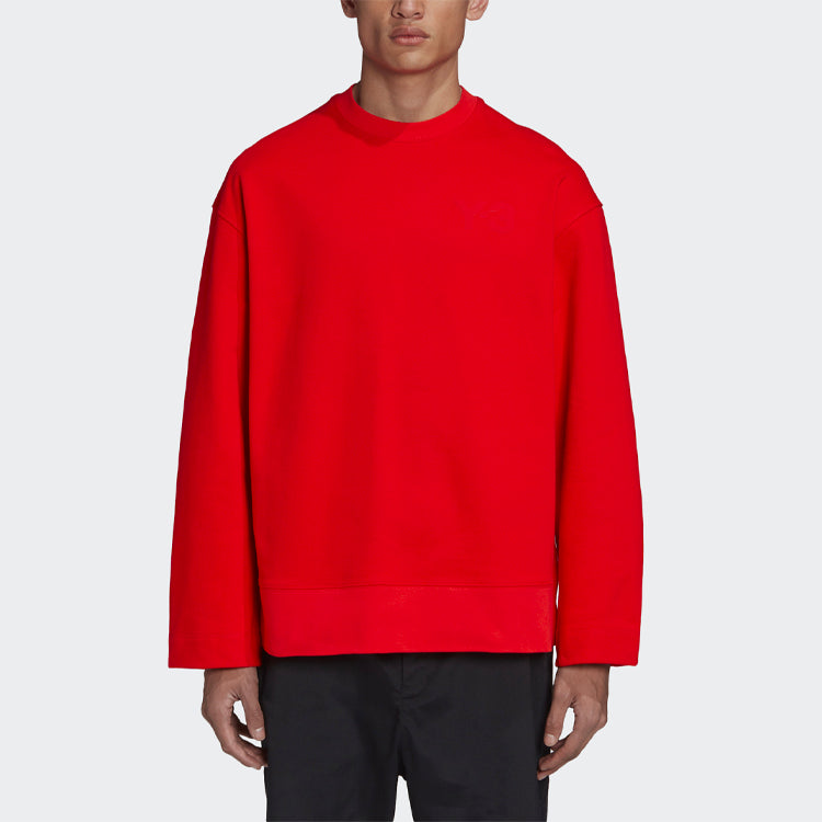 Men's Y-3 Outdoor Sports Round Neck Loose Long Sleeves Red FN3368