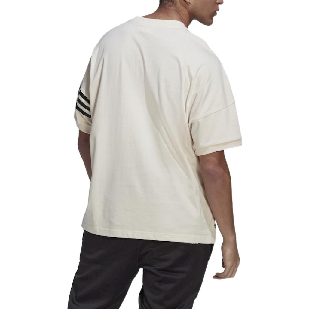 Men's adidas originals SS22 Stripe Casual Sports Short Sleeve White T-Shirt HM1874
