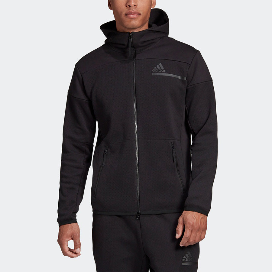 adidas Sports Stylish Zipper Hooded Jacket Black GM6531
