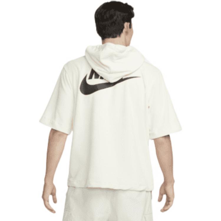 Men's Nike Sportswear Back Large Logo Half Zipper Short Sleeve White DM5063-113