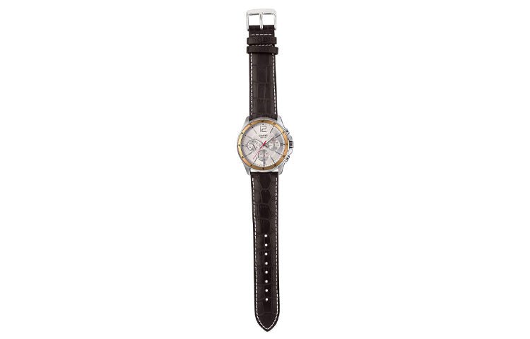 CASIO ENTICER Series Retro Leather Strap Water Proof Men's Waterproof Mens Brown Analog MTP-1374L-7AV