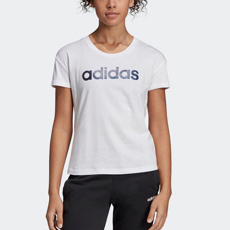 (WMNS) adidas Foil Graphic T-Shirt Asia Sizing 'White Black' EI4575