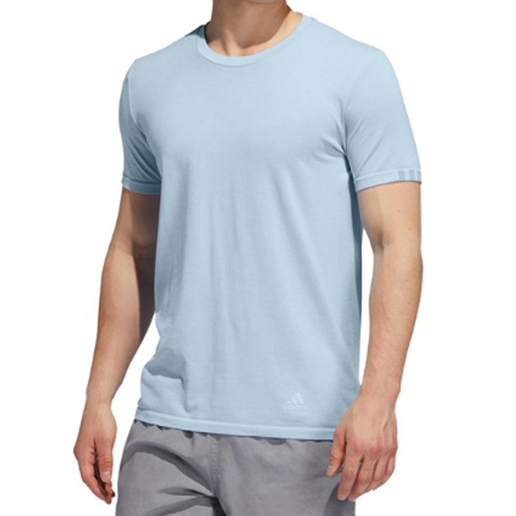 Men's adidas 25/7 TEE Running Sports Short Sleeve Blue Gray 7 TEE DZ1814