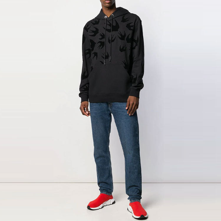 Alexander McQueen Swallow Print Hoodie 'Black' 545412-RLT74-1000