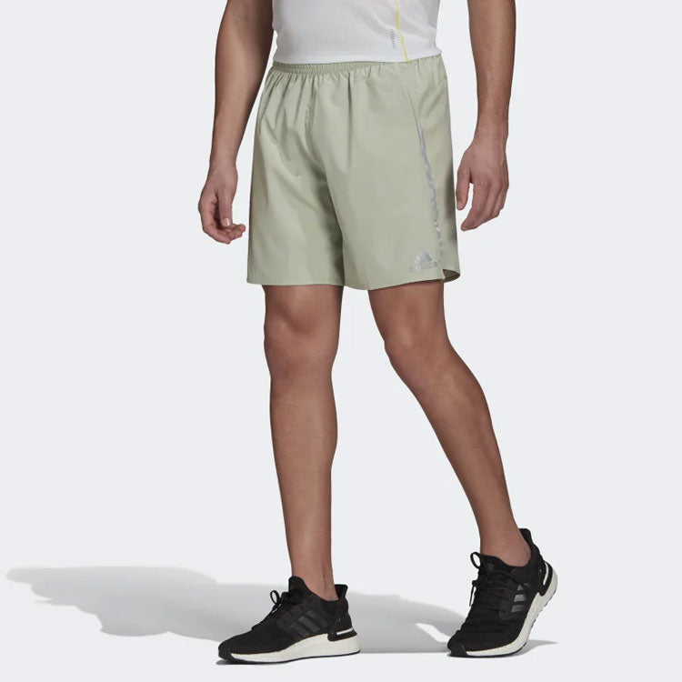 adidas Solid Color Running Sports Breathable Shorts Green GJ9879